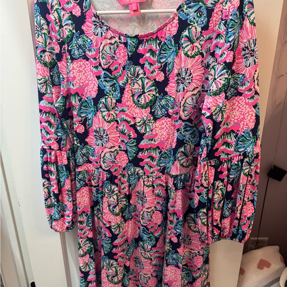 Floral Women Dress - Pink and Blue
